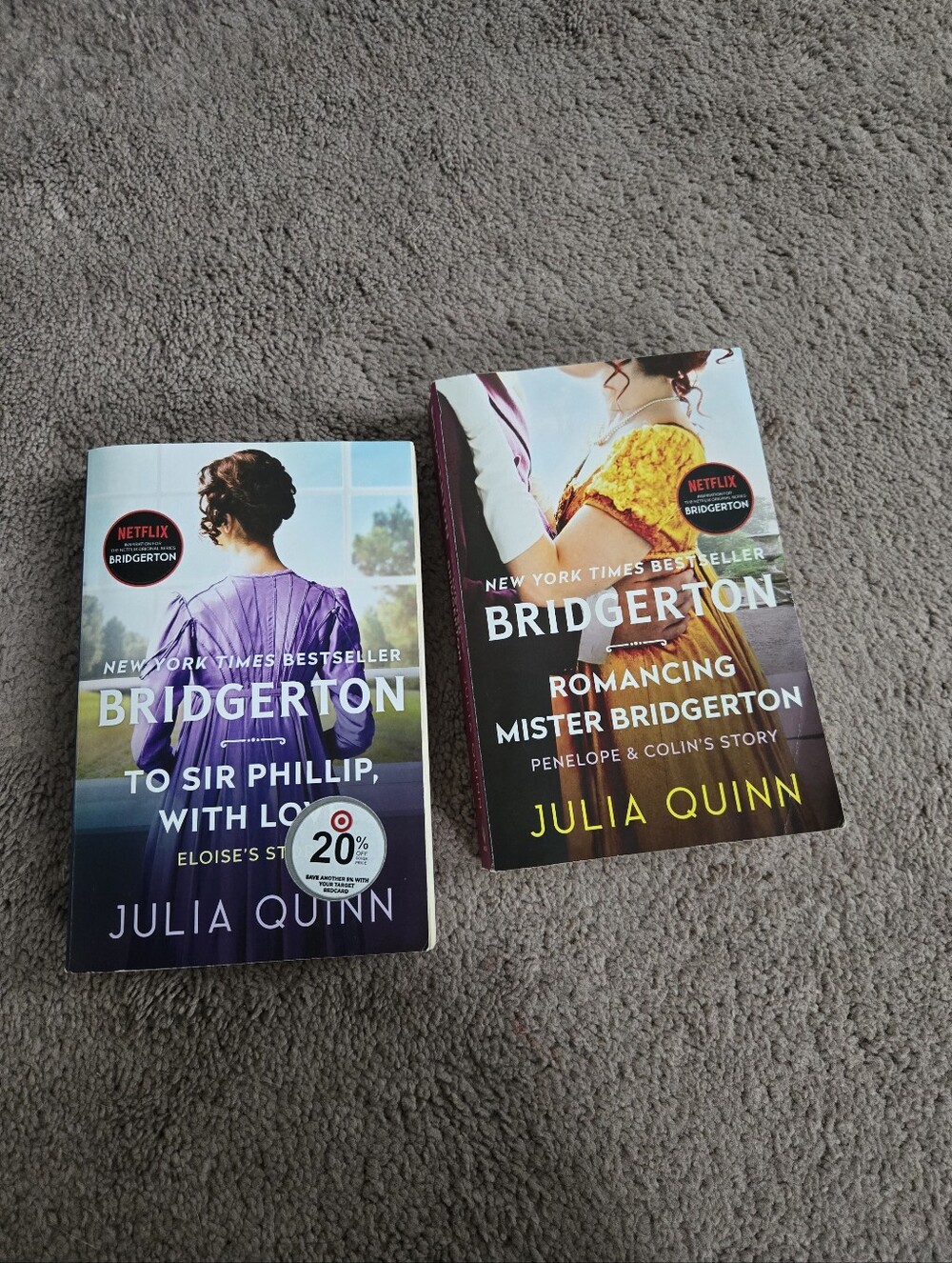 Julia Quinn Bridgerton Book Set - Purple & Yellow Covers